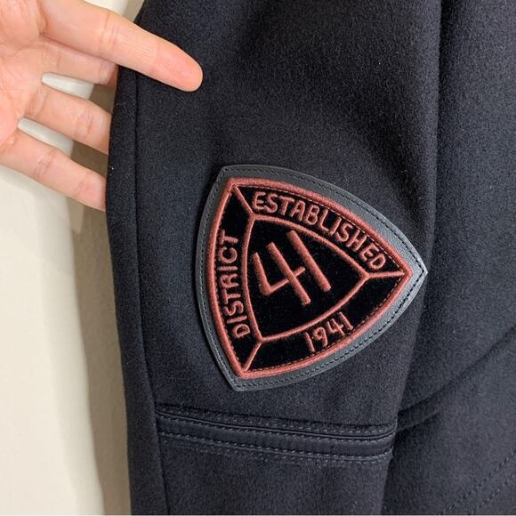 NEW Coach 1941 Military Patch Naval Coat (Sz 2) Wool-Blend Double Breasted Black - Picture 12 of 16